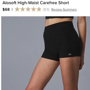 Alo Yoga Black Soft High-Waist Carefree Short